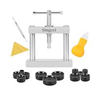 Singcci Watch Press Tool Set, 12 Molds Watch Repair Kit for Closing Caps, Silver, Modern, Unisex