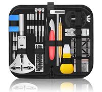 Singcci Watch Repair Kit, 151 PCS Professional Watch Battery Replacement Tool Kit, Watch Strap Bracelet Removal Tool with Carrying Case and Instructions, Silver, Modern