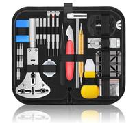 Singcci Watch Repair Kit, 151 PCS Professional Watch Battery Replacement Tool Kit, Watch Strap Bracelet Removal Tool with Carrying Case and Instructions, Silver, Modern