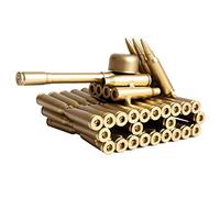 Singeek Bullet Shell Casing Shaped Army Tank Metal Sculpture,Great Decorative Artwork Model Gift for Home,Study Room Decorations (95 Tank)