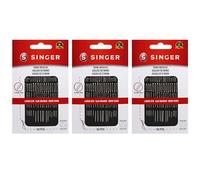 SINGER 50ct Assorted Large Eye Needles for Hand Sewing, Self-Threading Sewing Needles, 6 Sizes