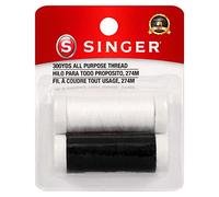 SINGER 60450 Hand Sewing Polyester Thread, 150-Yards Each, Black & White