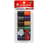 SINGER 60641 Polyester Hand Sewing Thread Assorted Colors 12 Small Spools Dark