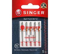 SINGER Ball Point Sewing Machine Needles, Size 80/12-5 Count