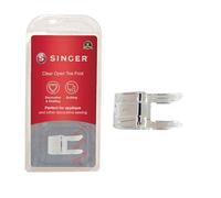 SINGER Clear Open Toe Presser Foot | Ideal for Appliqué, Decorative Stitching & Surface Embellishments | Smooth Feed for Ribbons & Dense Stitches