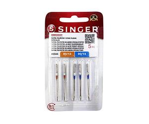 Singer Company 2044 Needles Set, Thickness 80 and 90, Sharp Point, 10 pcs, For Embroidery Machines and Fabrics Rayon, Polyester