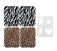SINGER Fabric Iron-On Patches Animal Print Set with Stencil, Set of 4