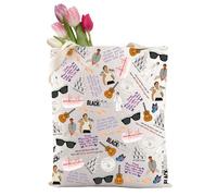 Singer Inspired Shopping Bag Singer Fans Gift Singer Merch Boy Group Member Gift The Show Niall Gift Music Lover Tote Bag (BLACK AND WHITE 2t)