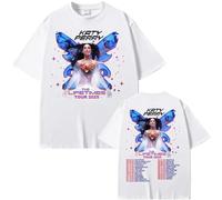 Singer Katy Perry T-Shirt Double Sided Printed Short Sleeves Cotton Top Casual Oversized T-Shirt for Men Women XS~4XL-White||s