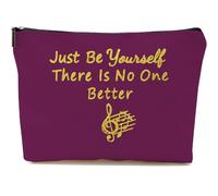 Singer Makeup Bag, Music Lover Cosmetic Bag, Singer Fans Merchandise Quotes, Portable Makeup Storage Organizer, Friendship Gifts for Birthday, Christmas, Mother's Day, Dark Purple, Makeup Bags