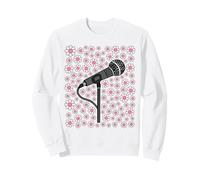 Singer Microphone Floral Pink Flowers Spring Summer Musician Sweatshirt