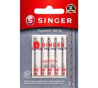 Singer Needles Machine Top Stitch 5 pk Pur 100/16, Size 100