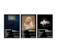 Singer Poster Music Hit Me Hard and Soft Happier Than Ever Album Cover Poster 3pcs Suitable for Room Aesthetic Art Decoration Canvas Poster (Unframe 8x12inch)