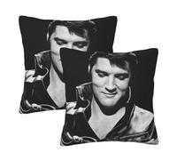 Singer Rock-Presley Pillow Cover Pack of 2 Cozy Square Throw Pillow Case decorative pillows cushion covers for Bed Couch Sofa