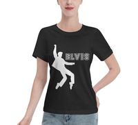 Singer Rock-Presley Women's t-Shirts Fashion Graphic Oversized t Shirts for Women Black top Casual Gym Tops XL