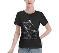 Singer Rock-Presley Women's t-Shirts Fashion Graphic Oversized t Shirts for Women Black top Casual Gym Tops 2XL
