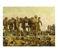 Singer Sargent Gassed Soldiers WWI War Painting Premium Wall Art Canvas Print 18X24 Inch