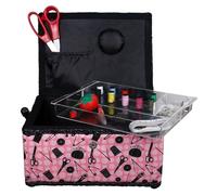 Singer Sewing Basket, 11.5 x 6 x 6.5 inches, Notions, Pink, Black