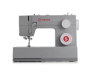 Singer Sewing Machine, Metal, Gray, Heavy Duty | 32 stitches deliver 110 applications, 50% more power for thick fabrics, 1100 stitches/min, needle threader, 1-step buttonhole