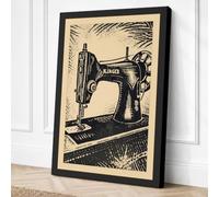 Singer Sewing Machine Vintage Canvas Wall Art Print 18x12 Inch