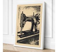 Singer Sewing Machine Vintage Canvas Wall Art Print 24x16 Inch