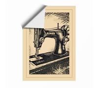 Singer Sewing Machine Vintage Unframed Wall Art Print A4 (29.7×21cm), Wall Decor for Living Room, Bedroom, Office & Home, Art Gift