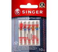 SINGER Universal Regular & Ball Point Sewing Machine Needles, Sizes 80/12, 90/14, 100/16-10 Count