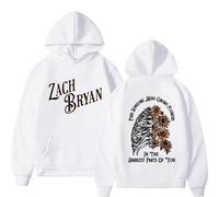 Singer Zach Bryan Hoodie Men Women Fashion The Burn Tour Sweatshirt Retro Casual Pullover Hoodies Streetwear (White,S)