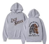 Singer Zach Bryan Hoodie Men Women Fashion The Burn Tour Sweatshirt Retro Casual Pullover Hoodies Streetwear (Gray,S)