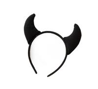 SINGEWOW Devil Horn Headband,Halloween Headband for Party Dress Up, Black, Medium