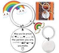 SingHao Appreciation Keychain,Rainbow Inspirational Key/chain,Thank You Ke/yrings for Colleagues,Thank You Gifts In/spirational,Motivational Key/ring,Little Reminders Keyr/ing,Inspirational K/eychain