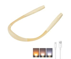 SingHong Neck Reading Light, Book Light, USB-C Rechargeable, 3 Colors & 3 Brgightness Adjustable, Auto-Off Timer, Neck Light for Reading in Bed, Long Lasting, Perfect for Repairing, Knitting