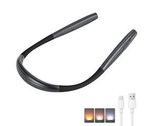 SingHong Neck Reading Light, Book Light, USB-C Rechargeable, 3 Colors & 3 Brgightness Adjustable, Auto-Off Timer, Neck Light for Reading in Bed, Long Lasting, Perfect for Repairing, Knitting