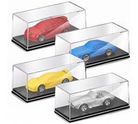 Singhoow 4 Pcs Clear Acrylic Display Case Storage 4.17 x 1.81 x 1.81 Inches Fit for 1/64 Scale Vehicles Toy Model Cars Display Case Storage Collectors