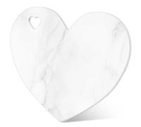 Singhoow Heart Shaped Marble Cutting Board, 12 x 10 x 0.4 Inch Valentine's Day Gifts Cheese Charcuterie Tray Bread Board Serving Platter for Meat Cheese and Vegetables Valentine Xmas Gifts(White Grey)