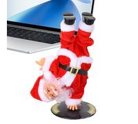 Singing and Dancing Santa Claus Toy Rotating Reverse Seasonal Decoration Upside Down Table Ornament for Bedroom Bedside