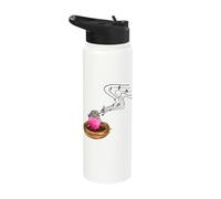 Singing Bird in Bird nest Music Notes Robin Bird Watching Stainless Steel Insulated Water Bottle