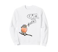 Singing bird music notes European robin bird watching Sweatshirt