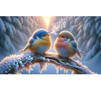 Singing Birds 120 Piece Jigsaw Puzzles for Adults, Colourful, Challenging & Brainteasing Adult puzzles 120 Pieces Winter, Fun jigsaws for The Whole Family 10x8 inch