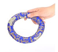 Singing Bowl Cushion, 16cm Singing Bowl Cushion, Bols Chantants Coussins Silk Brocade Round Cushion Ring Pillow for 7-10 Inches Diameter Meditation Singing Bowls (Blue)