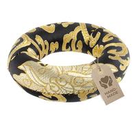 Singing bowl cushion in ring shape for the secure position of your singing bowl (up to Ø 20 cm / 7.9 in) and more sound, traditional craftsmanship, black-gold