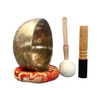 Singing Bowl Full Moon Bowls Handmade Singing Bowl Buddhist Sound Healing Percussion Instruments Mindfulness Meditation(Diameter 20CM)
