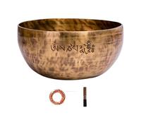 Singing Bowl Handmade Buddhist Singing Bowl Profession Percussion Instrument Full Moon Bowls Meditation Yoga Accessory(10CM)