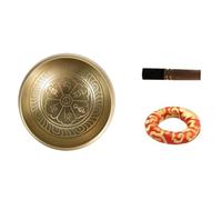 Singing Bowl Handmade Singing Bowl Brass Meditation Sound For Yoga Chakra Healing Relaxation With Percussive Stick(Set B)