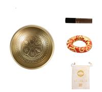 Singing Bowl Handmade Singing Bowl Brass Meditation Sound For Yoga Chakra Healing Relaxation With Percussive Stick(Set C)