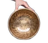 Singing Bowl Handmade Singing Bowl Thickened Full Moon Sound Meditation Yoga Bowls Healing Instruments(30-31CM)