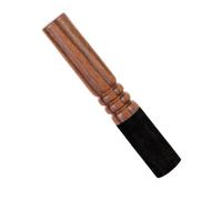 Singing Bowl Mallet, 6.9 in / 17.5 cm Large Striker, Black Leather Wrapped Peach Wood Tool for Tibetan Bowls, Professional Accessory for Meditation, Prayer and Sound Practices