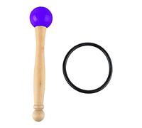 Singing Bowl Mallet with Wood Handle and Rubber Head, Crystal Bowl Rubber Mallet, Clear Beautiful Sound Percussion Stick with Rubber Ring for Meditation and Yoga (Purple)
