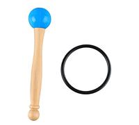 Singing Bowl Mallet with Wood Handle and Rubber Head, Percussion Stick for Crystal Singing Bowls, Clear Beautiful Sound Accessory with Rubber Ring, Ideal Replacement for Old or Dam (Blue)
