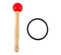Singing Bowl Mallet with Wood Handle and Rubber Head, Percussion Stick for Crystal Singing Bowls, Clear Beautiful Sound Accessory with Rubber Ring, Ideal Replacement for Old or Dam (Red)